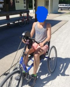 InkedHand Cycle Defiance face whited_LI Hand cycle available for free rental at Katy Trail Bike Rental in Defiance, MO